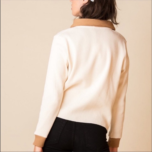 Donni. Thermal Duo Pullover - size XS- Cream/Camel - Picture 7 of 8